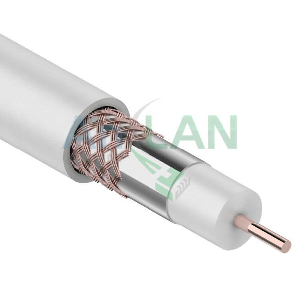 REXANT 01-2231 Кабель RG-6U+CU, (64%), 75 Ом, 305м., белый