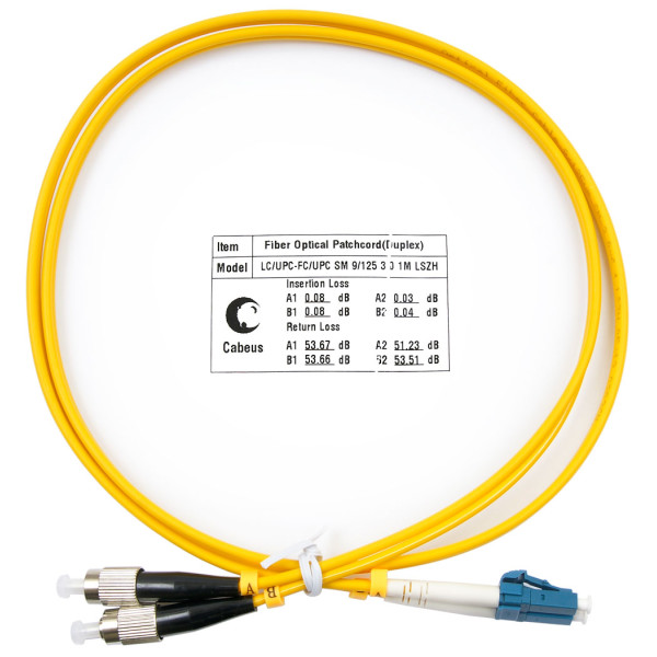 Cabeus FOP(d)-9-LC-FC-1m Шнур оптический duplex LC-FC 9/125 sm 1м LSZH