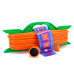 Power Cube PC-L1-R-35 Удлинитель на рамке, 10А., 1 розетка, 35 м., 2*1.00мм2, оранжевый