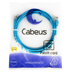 Cabeus PC-UTP-RJ45-Cat.5e-2m-BL Патч-корд UTP, категория 5е, 2 м, неэкранированный, синий