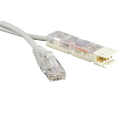 Hyperline PC-110-RJ45-2P-T-3M-LSZH-GY Патч-корд 110 тип-RJ45, 2 пары, USOC, LSZH, 3 м, серый