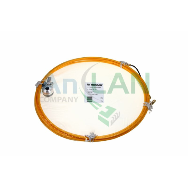 REXANT 37-1010 Протяжка кабельная (мини УЗК в бухте), 10м, стеклопруток, d=4мм, латунный наконечник, заглушка.
