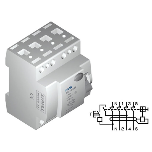 Efapel 55263 4DC УЗО RCCB, 4P-300mА-АС-63А