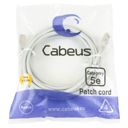 Cabeus PC-FTP-RJ45-Cat.5e-5m Патч-корд FTP, категория 5е, 5 м, экранированный, серый