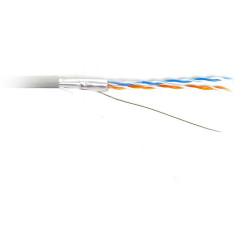 Hyperline FUTP2-C5-S24-IN-LSZH-GY-500 (500 м) Кабель витая пара, экранированная F/UTP, категория 5, 2 пары (24 AWG), одножильный (solid), экран - фольга, LSZH, нг(С)-HF, -40°C - +60°C, серый