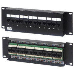 Hyperline PPW-12-8P8C-C5e-FR Патч-панель настенная c передним монтажом, 12 портов RJ-45(8P8C), категория 5e
