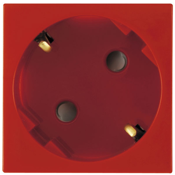 Efapel 45132 SVM Розетка 220В 2к+з с защитными шторками, 45х45, красная