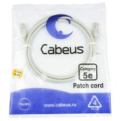Cabeus PC-UTP-RJ45-Cat.5e-1.5m Патч-корд UTP, категория 5e, 1.5 м, неэкранированный, серый