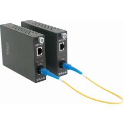 D-Link DMC-1910T WDM медиаконвертер с 1 портом 1000Base-T и 1 портом 1000Base-LX с разъемом SC (ТХ: 1550 нм, RX: 1310 нм) для одномодового оптического кабеля (до 15 км)