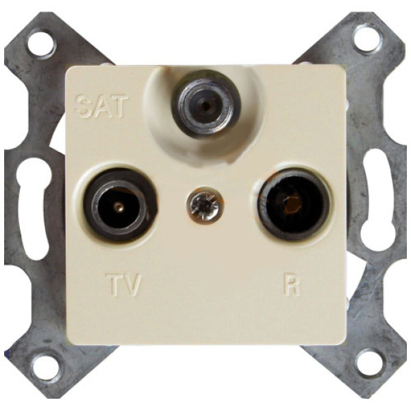 LEGRAND 773736 Розетка TV-FM-SAT, проходная, 4-2150МГц, слоновая кость, Cariva