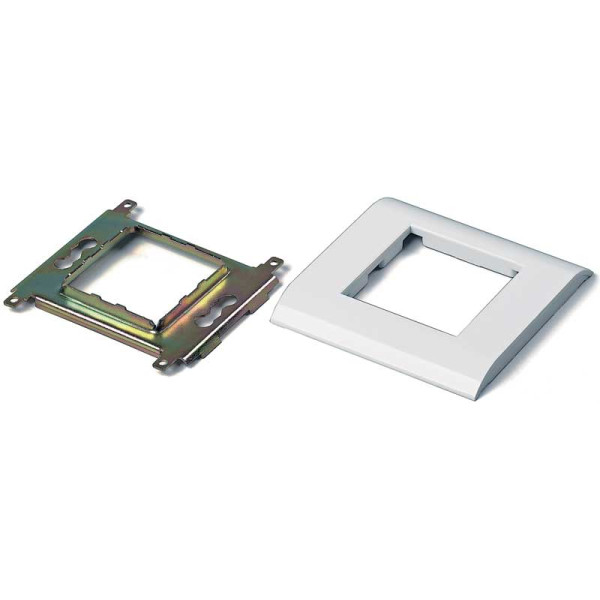 Hyperline FP-M45-1-WH Лицевая панель 80х80мм для 2-х модулей 45х22.5 (аналогов Mosaic), металлический каркасЛицевые панели, французский стандарт