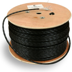 Cabeus STP-4P-Cat.6a-SOLID-OUT Кабель витая пара экранированная STP (U/FTP), категориия 6a (10GBE), 4 пары, 0,57мм (23 AWG), одножильный (solid), экран - фольга, для внешней прокладки, каждая пара в экране (фольга) (305 м)