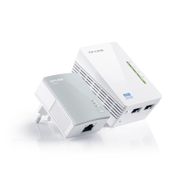 TP-Link TL-WPA4220KIT AV500 Комплект адаптеров Powerline с функцией усилителя беспроводного сигнала, скорость до 300 Мбит/с