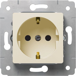 LEGRAND 773721 Розетка 2К+З, с защитными шторками, немецкий стандарт, 16А, 250В, слоновая кость, Cariva