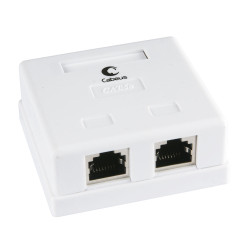 Cabeus WS-8P8C-Cat.5e-SH-2 Розетка компьютерная RJ-45(8P8C), категория 5e, экранированная, двойная, внешняя, Krone type