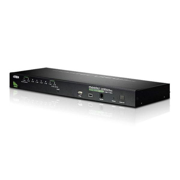ATEN CS1708A-AT-G Переключатель, электрон., KVM, 1 user PS2/USB+VGA => 8 cpu PS2/USB+VGA, со шнурами USB 2х1,8м,, 2048x1536, 1U 19, исп,спец,шнуры, OSD, каскад 256