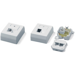 Hyperline SB-GTS1-8P8C-C6-WH Розетка RJ-45, одинарная, категория 6, настенная
Розетки RJ-45 для настенного монтажа, категория 6, немецкий стандарт