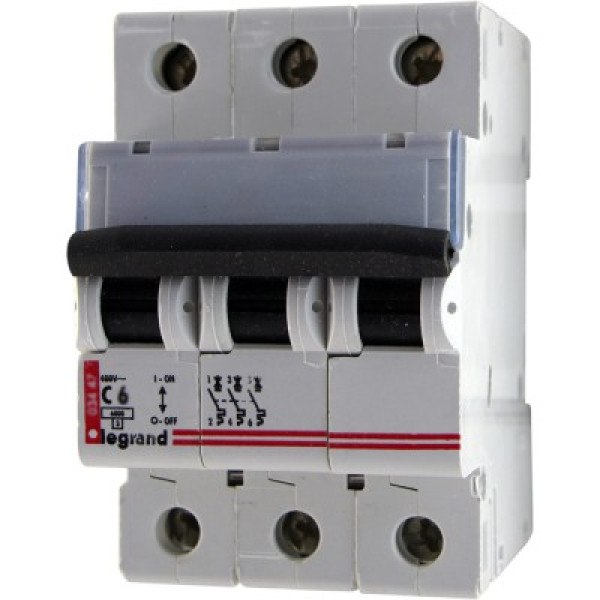 LEGRAND 404053 (604832) Автоматический выключатель, серия TX3, С6A, 3-полюсный