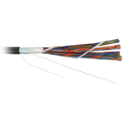 Hyperline FUTP50-C3-S24-OUT-PE-BK (FTP50-C3-SOLID-OUTDOOR) Кабель витая пара, экранированная F/UTP, категория 3, 50 пар (24 AWG), одножильный (solid), экран-фольга, внешний, UV PE, -40°C - +60°C, черныйКабель экранированная витая пара (FTP), 10/25/..