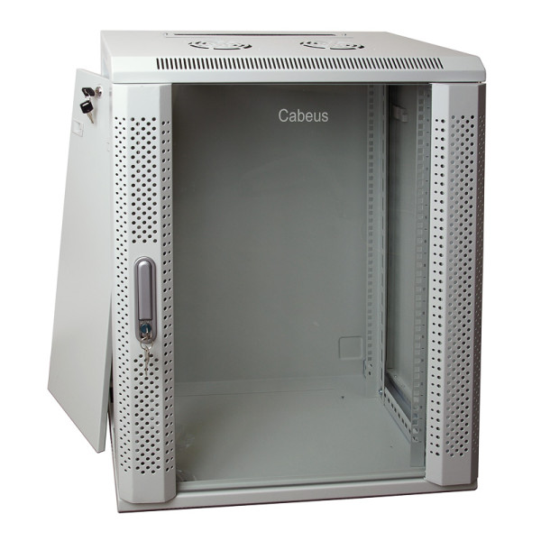 Cabeus SH-05F-18U60/45 Шкаф телекоммуникационный настенный 19 18U 600x450x901mm (ШхГхВ) дверь стекло