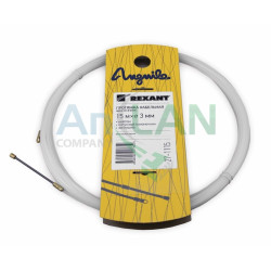 REXANT 27-1115 Протяжка кабельная (мини УЗК в бухте), 15м, нейлон, d=3мм, латунный наконечник, заглушка.