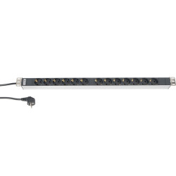 Hyperline SHT-13SH-2.5EU Блок розеток, 13 розеток, 16 A, шнур 2.5м (668x44,4x44,4 мм)Блоки розеток Hyperline