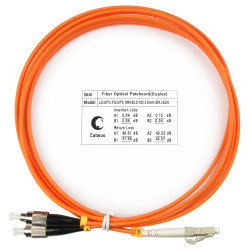 Cabeus FOP-62-LC-FC-2m Шнур оптический duplex LC-FC 62,5/125 mm 2м LSZH