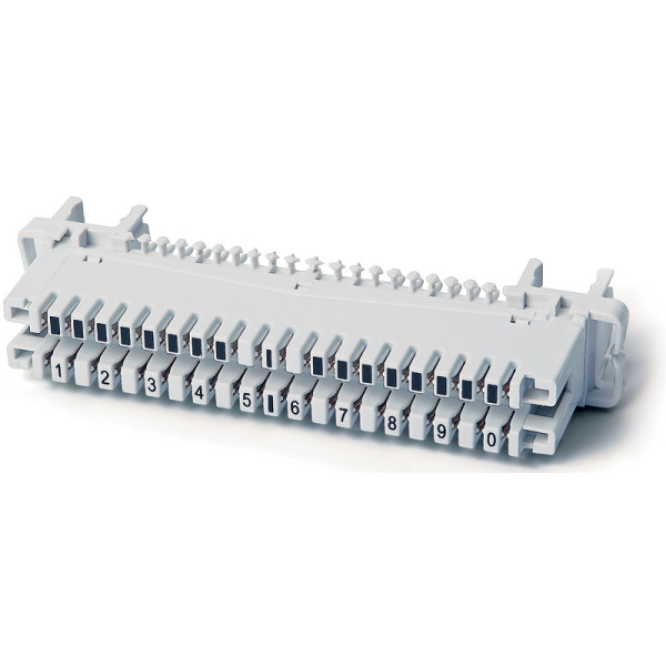 Hyperline KR-PLP-10-CON-0 Плинт соединительный, на 10 пар, неразмыкаемый, для крепления на штанге, маркировка 0-9