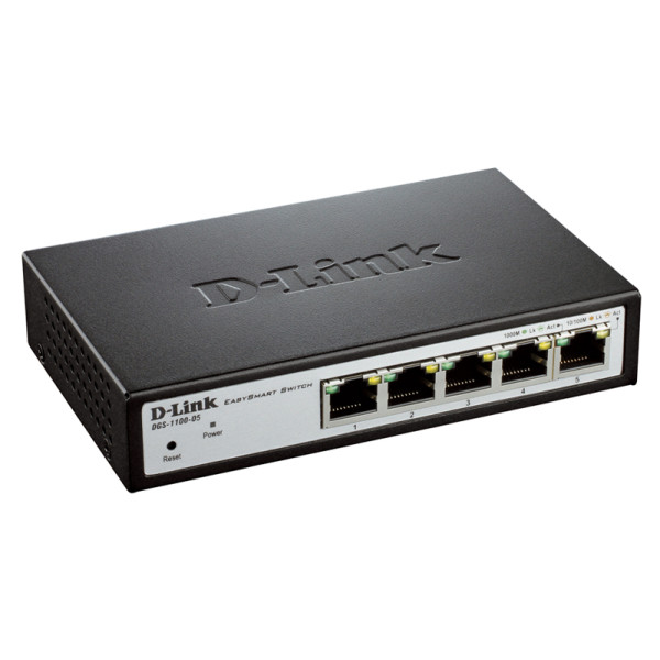 D-Link DGS-1100-05/A1A Настраиваемый компактный коммутатор EasySmart с 5 портами 10/100/1000Base-T