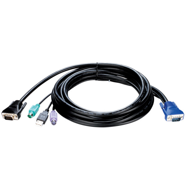 D-Link KVM-402 Кабель для KVM-переключателей KVM-440/450 длиной 3 м с разъемами PS2