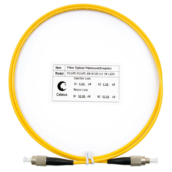 Cabeus FOP(s)-9-FC-FC-1,5m Шнур оптический simplex FC-FC 9/125 sm 1,5м LSZHОдномодовые оптические патч-корды, FC/PC-FC/PC, симплекс