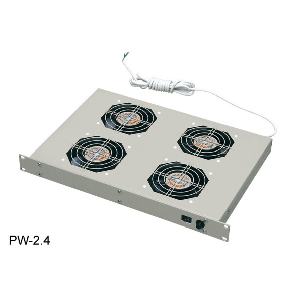 ZPAS WZ-5606-35-01-011 (WZ-PW24-A0-00-011) Модуль вентиляторный 19, с уровнем шума 40 Дб, глубина 350 mm, 4 вентилятора, номинальная мощность 88 Вт, с разъемом под термостат, цвет серый (RAL 7035) (PW-2,4)19 вентиляционные панели PW