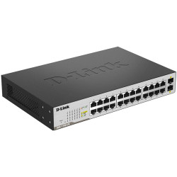 D-Link DGS-1100-26/B1A Настраиваемый компактный коммутатор EasySmart с 24 портами 10/100/1000Base-T и 2 портами 1000Base-X SFP