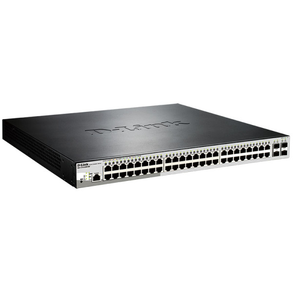 D-Link DGS-1210-52MP/ME Управляемый коммутатор 2 уровня с 48 портами 10/100/1000Base-T с поддержкой PoE и 4 портами 1000Base-X SFP