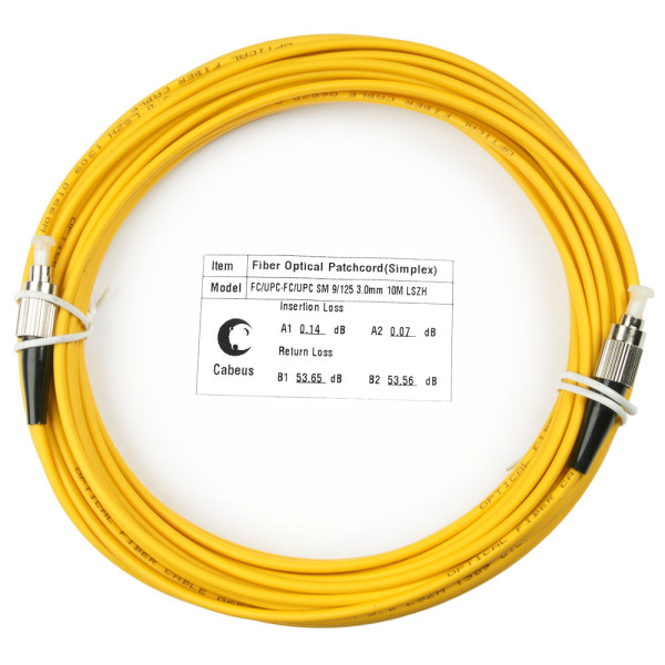Cabeus FOP(s)-9-FC-FC-25m Шнур оптический simplex FC-FC 9/125 sm 25м LSZHОдномодовые оптические патч-корды, FC/PC-FC/PC, симплекс