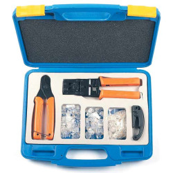 Hyperline HL-NTK100 Набор инструментов (инструмент обжимной для RJ-45, RJ-12, обрезка, зачистка, 50х8P8C, 50x6P6C)