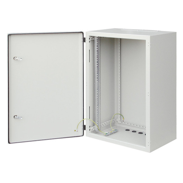 (SALE) ZPAS WZ-0750-M1-08-011 Шкаф настенный 19-дюймовый (19), серия SWJ, 10U, 515x600х400, со стальной дверью, цвет серый (RAL 7035) (SWJ-008-1) (собранный)19 настенные шкафы серии SWJ
