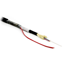 Hyperline FO-AD-OUT-62-8-LSZH/PE-BK (FO-AD-OUT-62-8-ARM) Кабель волоконно-оптический 62.5/125 многомодовый, 8 волокон, плотное буферное покрытие (tight buffer), усиленный, бронированный, влагостойкий, внешний, LSZH/PE, черныйКабель волоконно-оптиче..