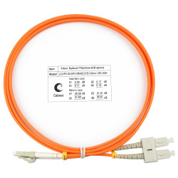 Cabeus FOP-62-LC-SC-1,5m Шнур оптический duplex LC-SC 62,5/125 mm 1,5м LSZHОдномодовые и многомодовые оптические патч-корды, LC/PC-SC/PC, дуплекс