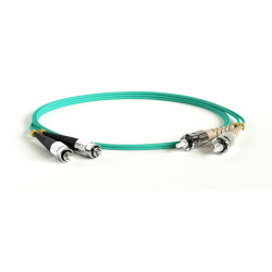 Hyperline FC-D2-503-FC/PR-ST/PR-H-2M-LSZH-AQ Патч-корд волоконно-оптический (шнур) MM 50/125(OM3), FC-ST, duplex, LSZH, 2 мОдномодовые и многомодовые оптические патч-корды, ST/PC-FC/PC, дуплекс