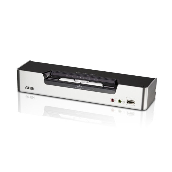 ATEN CS1642A-AT-G Переключатель, электрон., KVM+Audio+USB 2.0, 1 user USB+2xDVI => 2 cpu USB+4xDVI, со шнурами USB/DVI Dual Link 2х1.8м.+DVI Dual Link 2х1.8м., 2560x1600, настол., исп.спец.шнуры, без OSD, некаскад