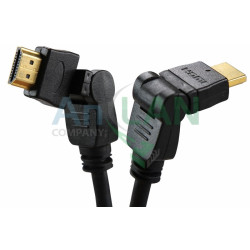 REXANT 17-6204-3 Шнур HDMI - HDMI gold 2М с фильтрами угловой 360°