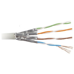 Hyperline UFTP4-C6-P26-IN-LSZH-GY-100 (100 м) Кабель витая пара, экранированная U/FTP, категория 6, 4 пары (26 AWG), многожильный (patch), каждая пара в фольге, LSZH, серый