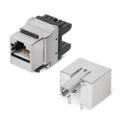 Cabeus KJ-RJ45-Cat.5E-SH-180 Degree Вставка Keystone Jack RJ-45(8P8C), 180 градусов, категория 5e, экранированная, Dual IDC (110&Krone type), белая