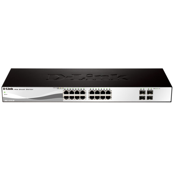 D-Link DGS-1210-20/B1A/C1A Настраиваемый коммутатор WebSmart с 16 портами 10/100/1000Base-T и 4 портами 1000Base-X SFP