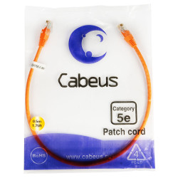 Cabeus PC-UTP-RJ45-Cat.5e-0.5m-OR Патч-корд UTP, категория 5e, 0.5 м, неэкранированный, оранжевый