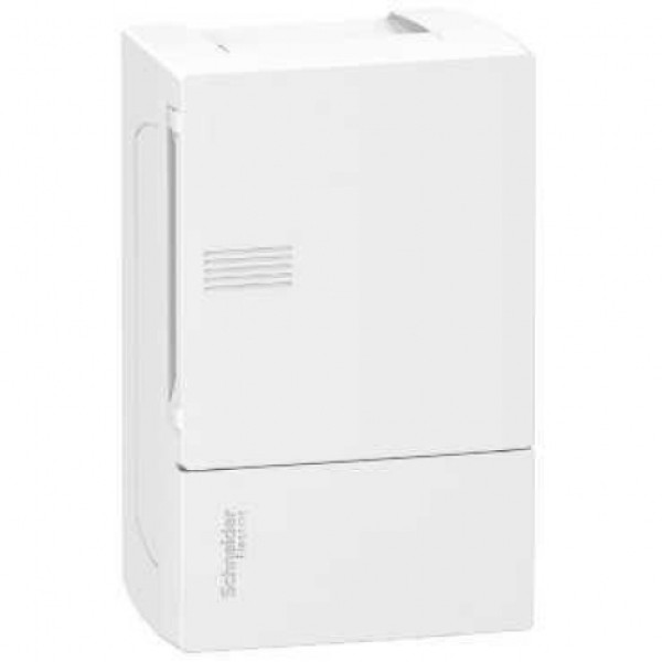 Schneider MIP12104 Шкаф настенный Mini Pragma 1 ряд, 4 модуля, белая дверь, с клеммными колодками, IP 40, белыйSchneider MIP12104 Шкаф настенный Mini Pragma 1 ряд, 4 модуля, белая дверь, с клеммными колодками, IP 40, белый