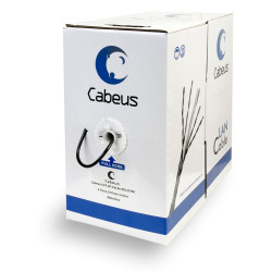 Cabeus UTP-4P-Cat.5e-SOLID-BK Кабель витая пара UTP (U/UTP), категория 5e, 4 пары 0,51мм (24 AWG), одножильный, черный (305 м)