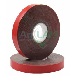 REXANT 09-6012 Двухсторонний скотч, красного цвета на серой основе, 12мм, 5метров