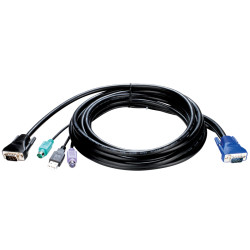 D-Link KVM-402 Кабель для KVM-переключателей KVM-440/450 длиной 3 м с разъемами PS2